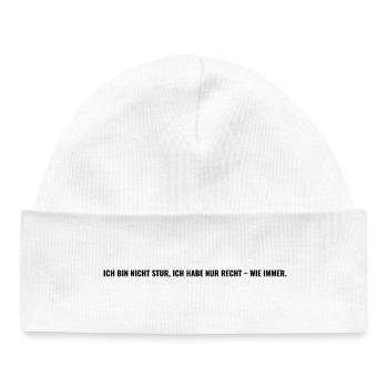 arrogant, proud, courageous, honest, free, , right - Baby Organic Beanie - white - Front