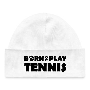 Born to play Tennis - Baby Organic Beanie - white - Front