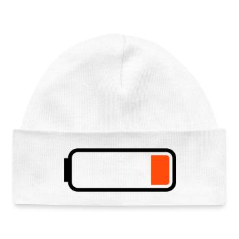 Battery low - Baby Organic Beanie - white - Front