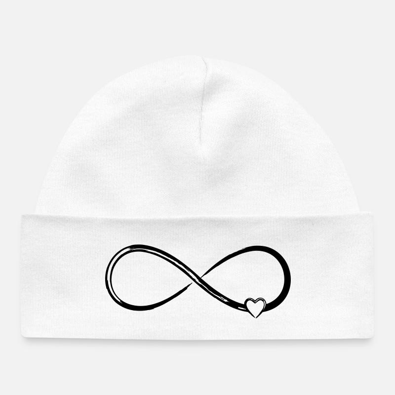 coeur de l'infini - Bonnet bébé bio - blanc