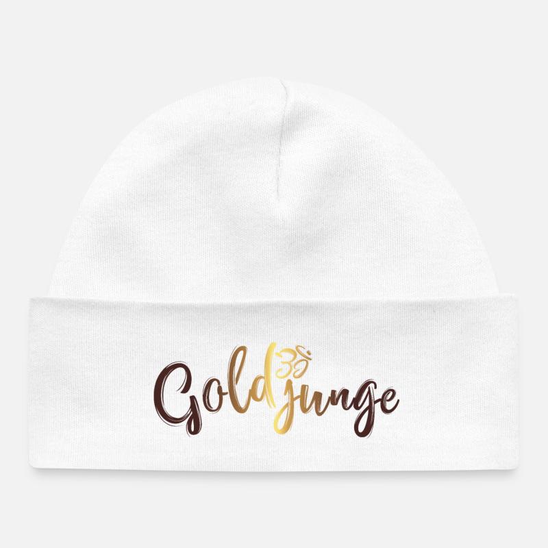 Goldjunge Basic Gold - Baby Organic Mütze - Weiß