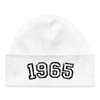 Né en 1965 Anniversaire Année - Bonnet bébé bio - blanc - Devant
