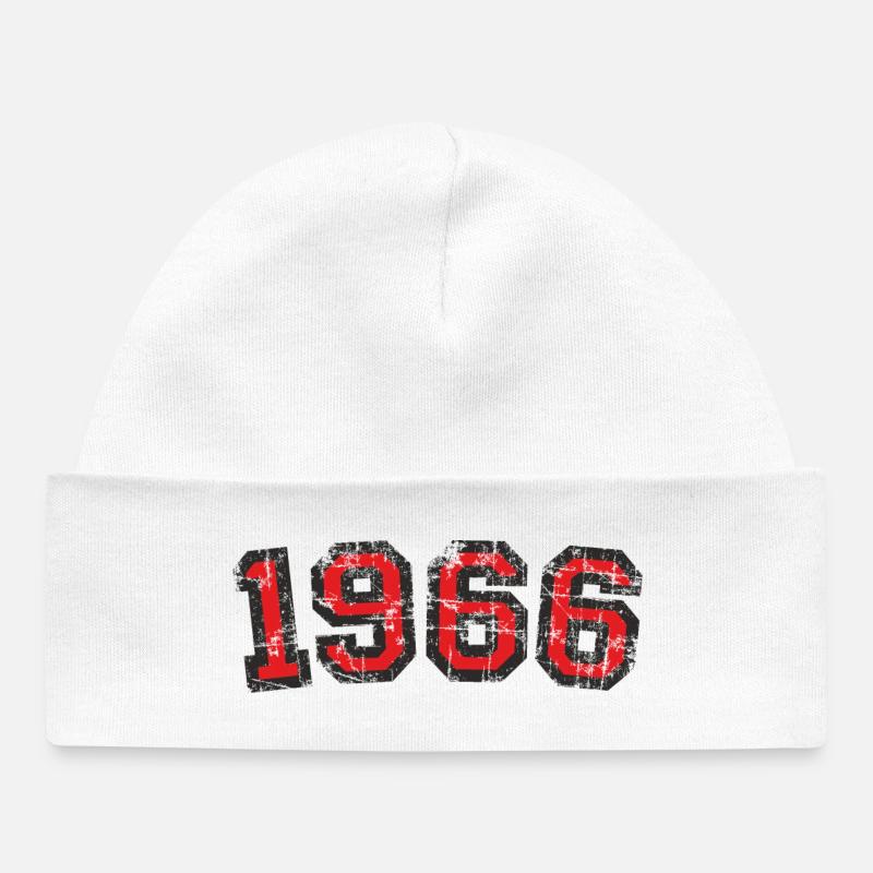 Né en 1966 Anniversaire Année - Bonnet bébé bio - blanc