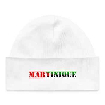 Martinique rouge vert noir - Bonnet bébé bio - blanc - Devant