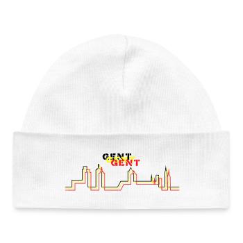 Gent minimalistische Skyline Trikolore - Baby Organic Mütze - Weiß - Vorne