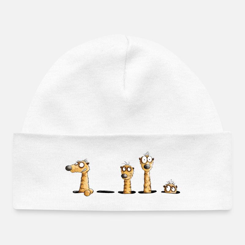 Drôle de suricates I Wildlife Fun - Bonnet bébé bio - blanc