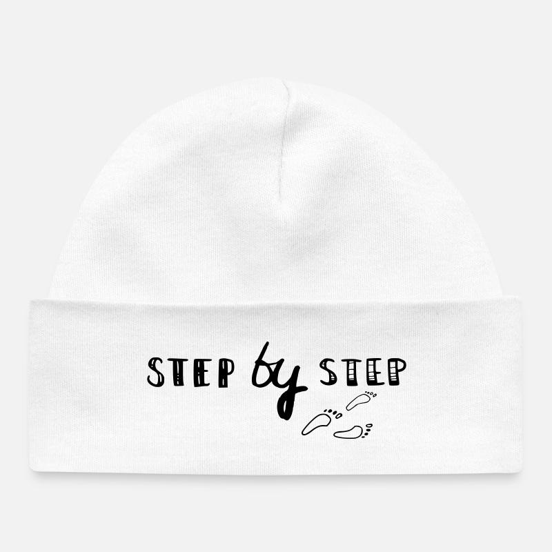 step by step - Baby Organic Beanie - white