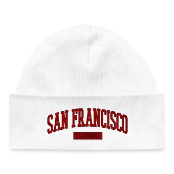 Lettrage rétro de San Francisco - Bonnet bébé bio - blanc - Devant