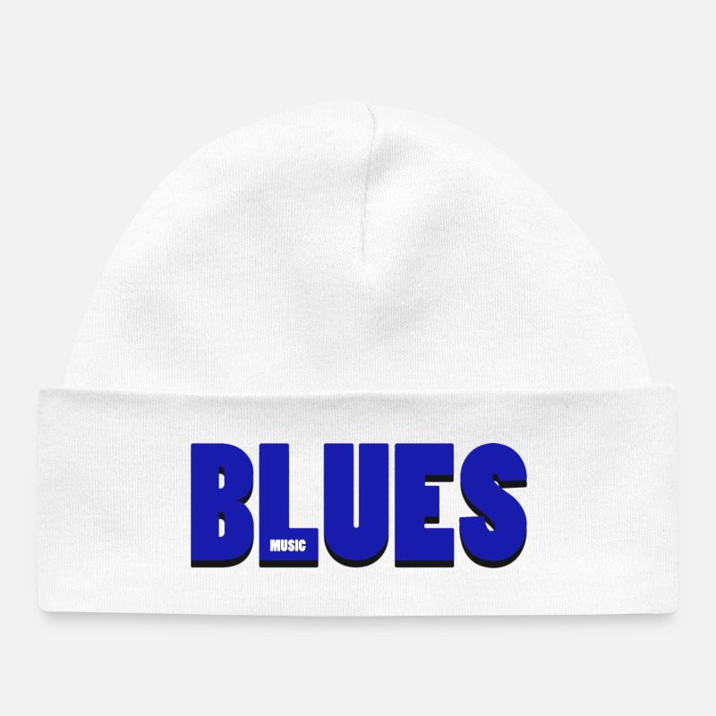 Conception de typographie de musique blues vibrante - Bonnet bébé bio - blanc