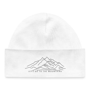 Allons à la montagne - Bonnet bébé bio - blanc - Devant