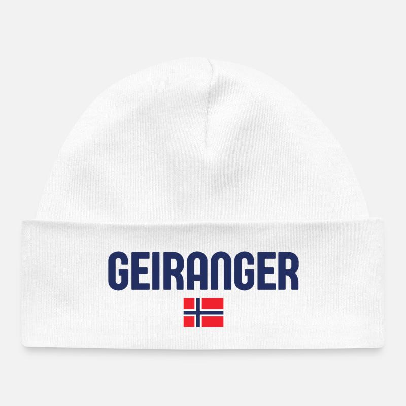 GEIRANGER, Norvège - Bonnet bébé bio - blanc