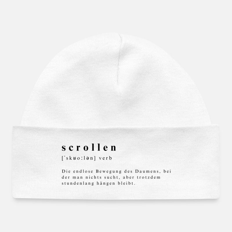 Défilement – L’art de l’acrobatie du pouce - Bonnet bébé bio - blanc