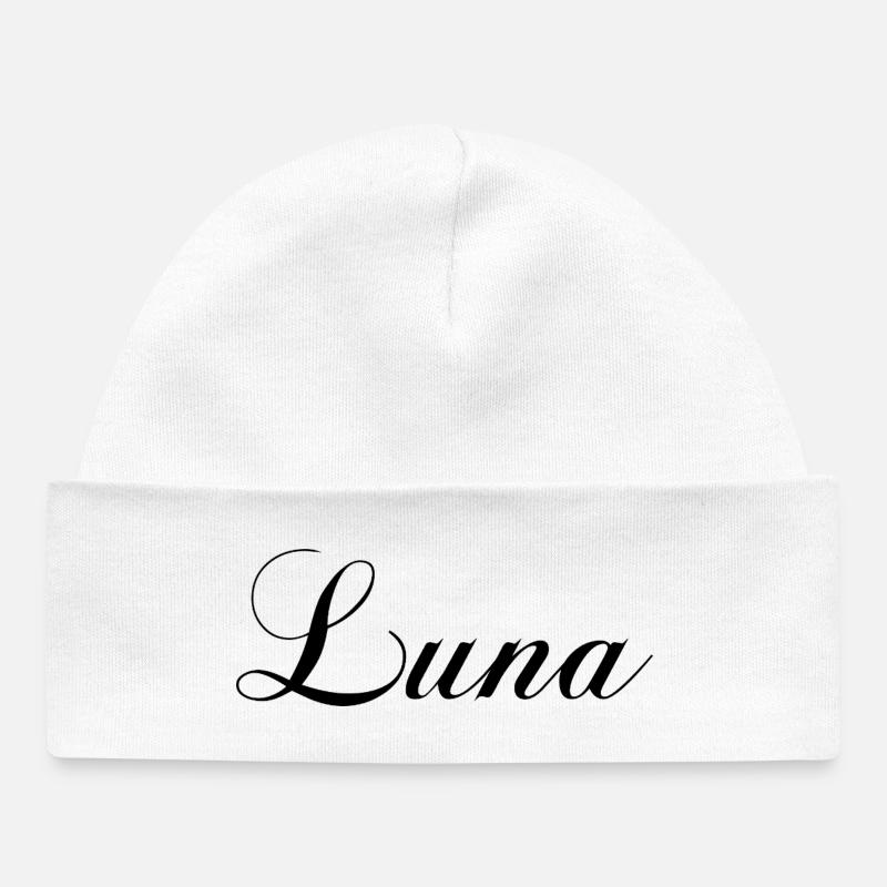Luna - Accessoires et vêtements à votre nom - Bonnet bébé bio - blanc