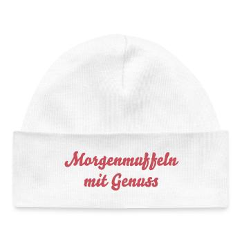 Morning grouches with pleasure - Baby Organic Beanie - white - Front