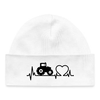 Tracteur Heartbeat Farmer - Bonnet bébé bio - blanc - Devant