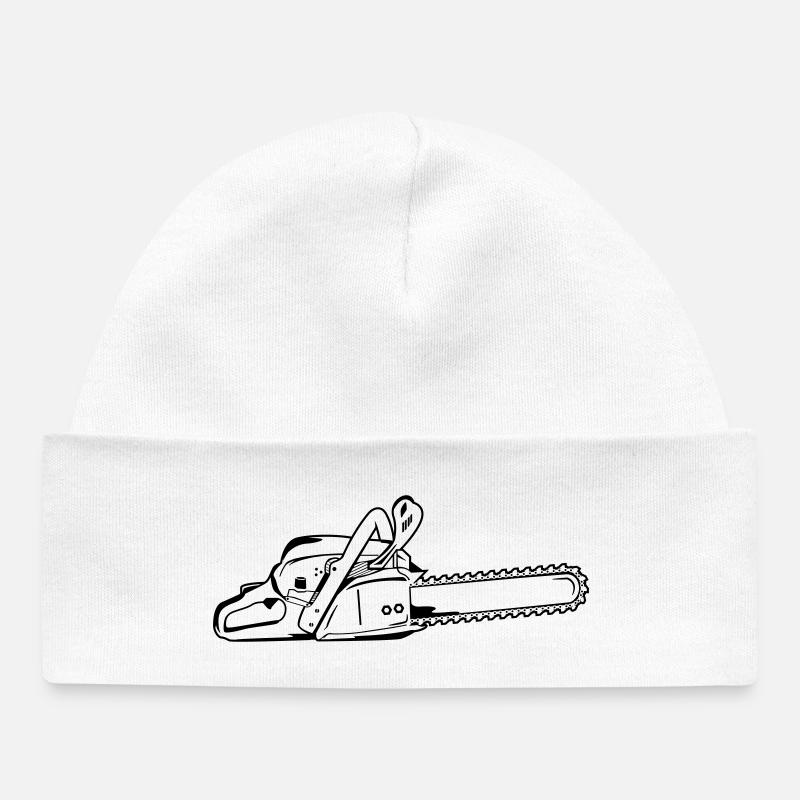 Tronçonneuse - Bonnet bébé bio - blanc