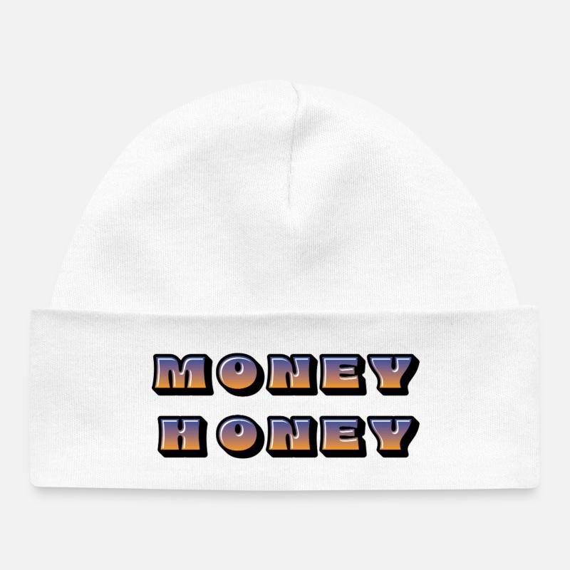 Money Honey Gradient Rétro - Bonnet bébé bio - blanc
