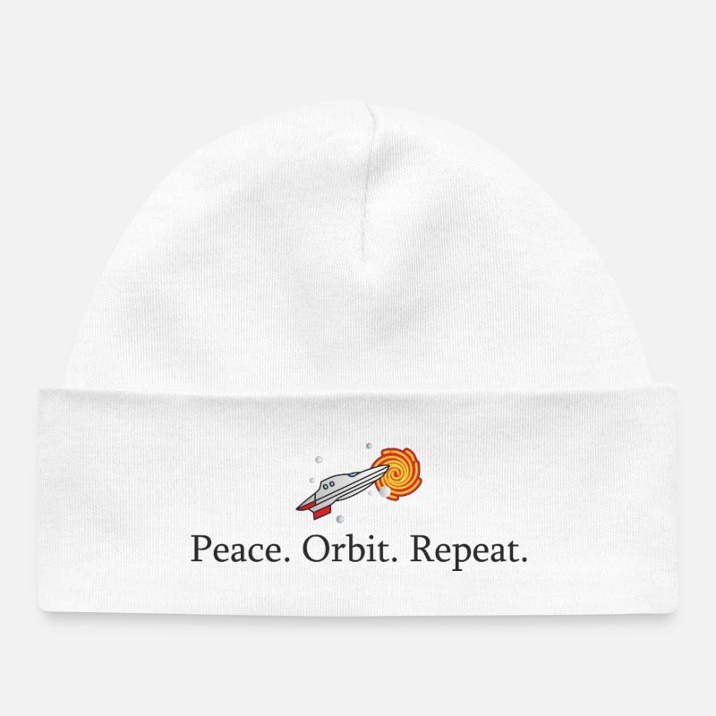 Fusée de répétition de l’orbite de la paix - Bonnet bébé bio - blanc