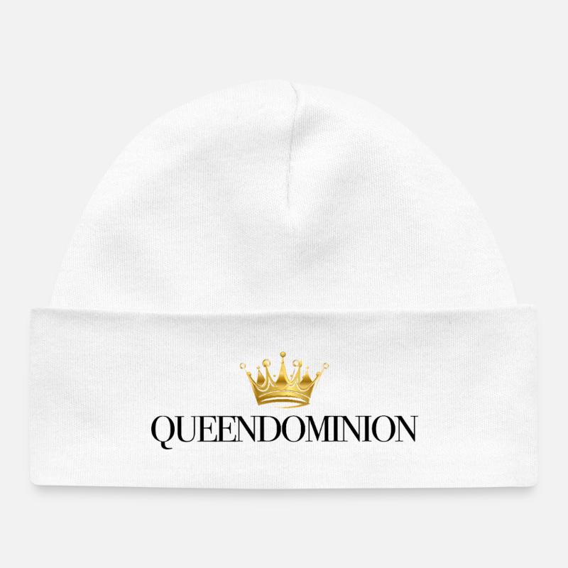 Couronne dorée sur fond noir - Bonnet bébé bio - blanc