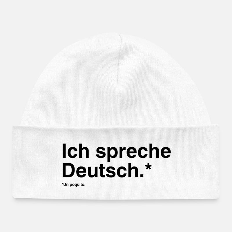 Je parle allemand - Design bilingue amusant - Bonnet bébé bio - blanc