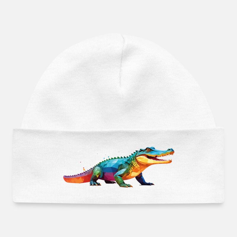 kroko_poly4 - Baby Organic Mütze - Weiß