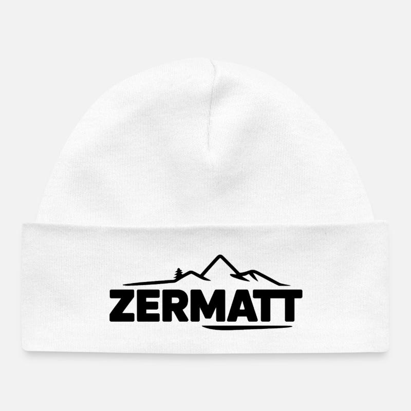 Zermatt - Souvenir Design - Bonnet bébé bio - blanc