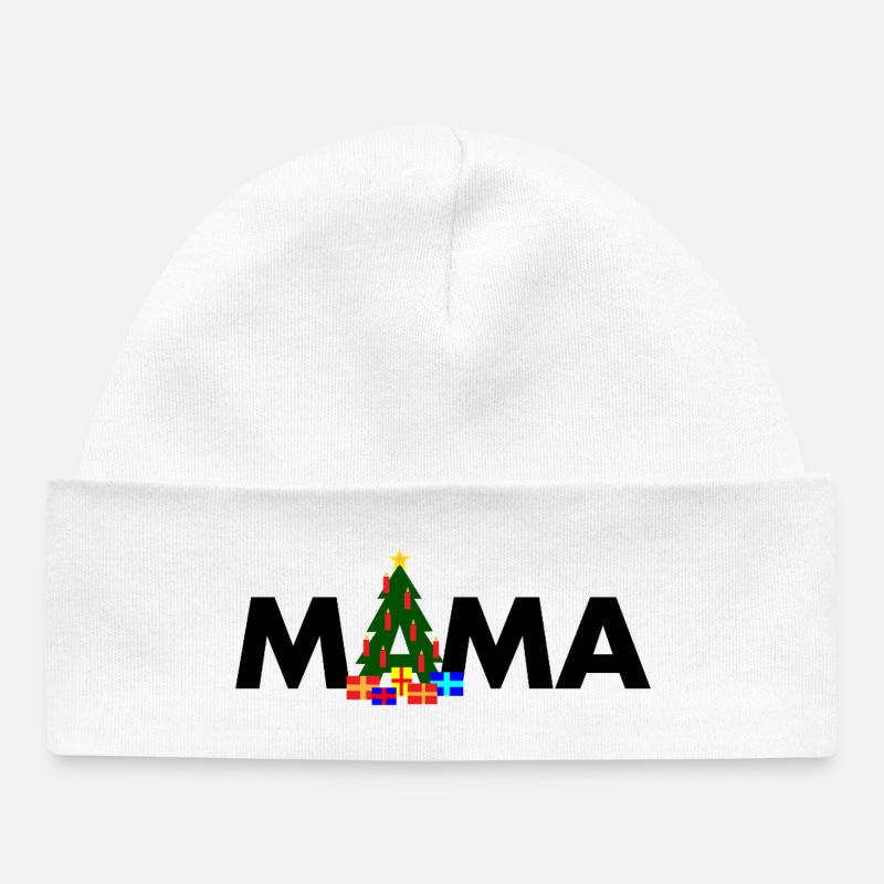 Maman Sapin de Noël - Bonnet bébé bio - blanc