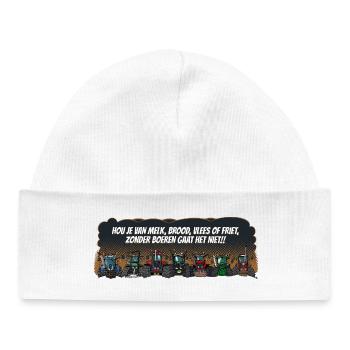 boeren_tshirt_new_landscape_NL - Bonnet bébé bio - blanc - Devant