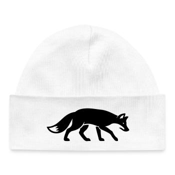 Fox Animal - Baby Organic Beanie - white - Front