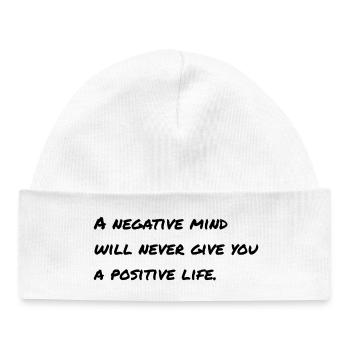Dicton motivationnel anglais - Bonnet bébé bio - blanc - Devant