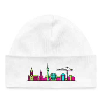 Ligne d’horizon de la ville de Glasgow Clyde Arc Modern - Bonnet bébé bio - blanc - Devant