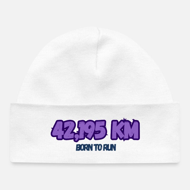 42,195 km. Marathon - Bonnet bébé bio - blanc