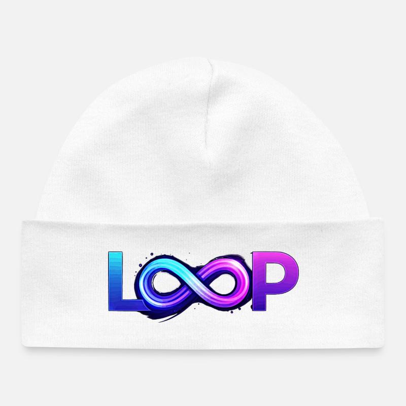 Boucle Néon Infini - Bonnet bébé bio - blanc