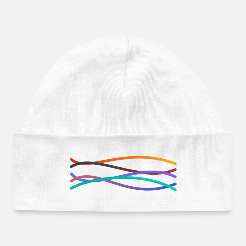 Vagues colorées - Bonnet bébé bio - blanc
