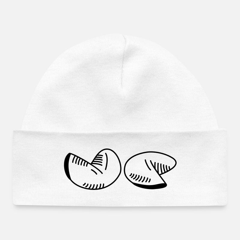 Motif de biscuit chinois – sagesse et humour unis ! - Bonnet bébé bio - blanc