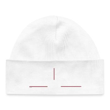 Graphique minimaliste à la ligne rouge - Bonnet bébé bio - blanc - Devant