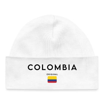 Colombian pride, minimalist sleek design - Baby Organic Beanie - white - Front