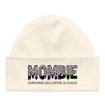 MomLife Leopard Neon Coffee - Baby Organic Mütze - Weiß - Vorne