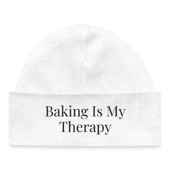 Backen Ist Meine Therapie - Baby Organic Mütze - Weiß - Vorne