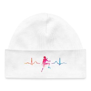 Boulderer heartbeat Bouldering Bouldering - Baby Organic Beanie - white - Front