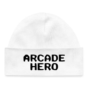 Arcade Hero Retro Schriftzug - Baby Organic Mütze - Weiß - Vorne