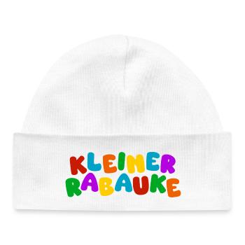 Kleiner Rabauke - bunte Typo - Baby Organic Mütze - Weiß - Vorne