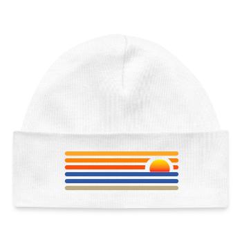 Sunset on the beach - Baby Organic Beanie - white - Front