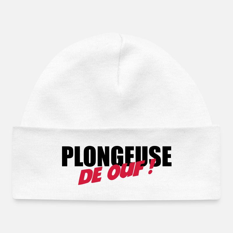 Plongeuse de ouf ! - Bonnet bébé bio - blanc
