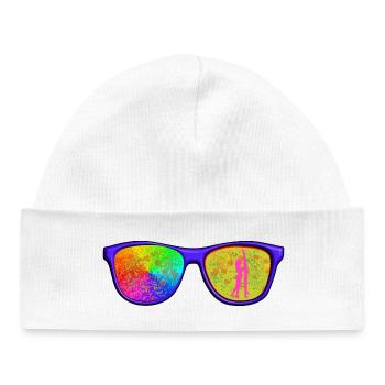Cap mit Brille - Baby Organic Mütze - Weiß - Vorne