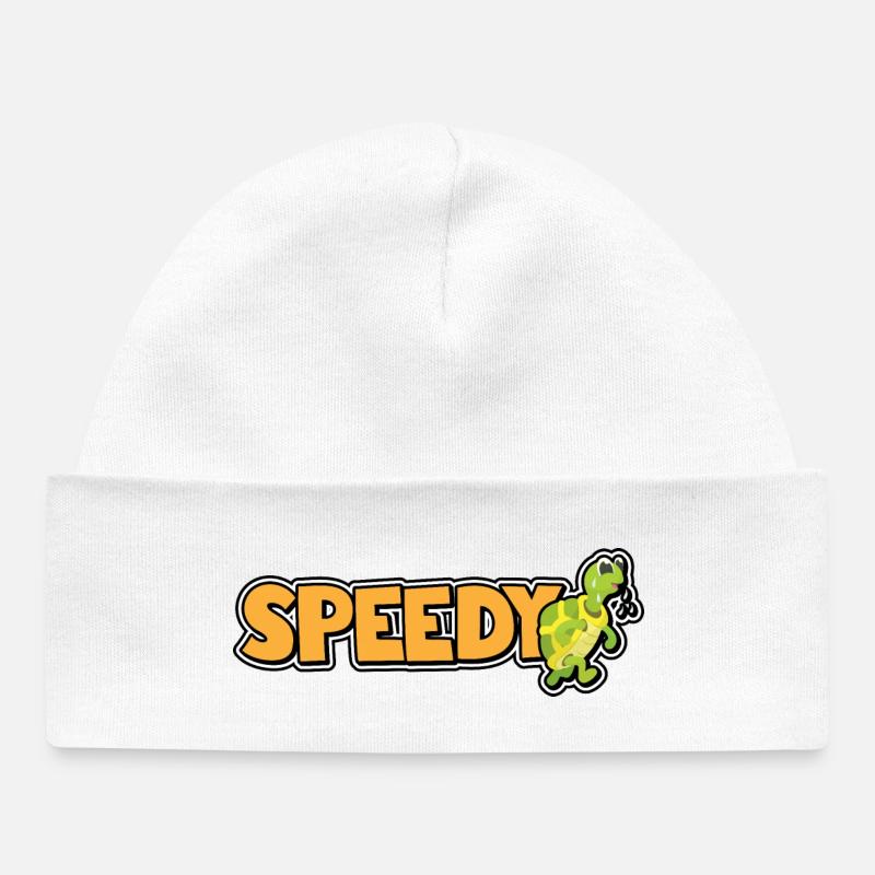 Speedy - tortue rapide - Bonnet bébé bio - blanc