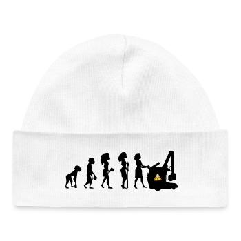 Humor Evolution Manip Mobile Radio Radiology - Baby Organic Beanie - white - Front