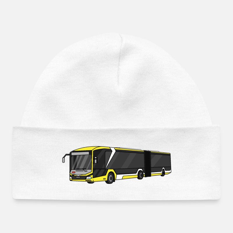 Bus - Bonnet bébé bio - blanc