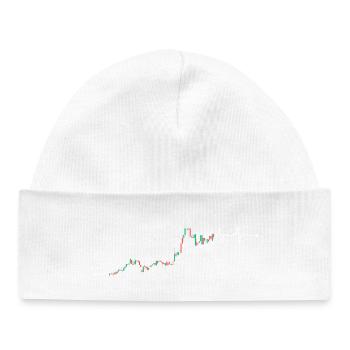 Pulse Chart Heartbeat Finance - Baby Organic Beanie - white - Front