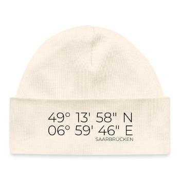 coordonnées Sarrebruck - Bonnet bébé bio - blanc - Devant